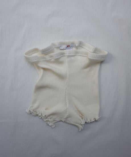 Boglietti Wool/Silk Rib Tap pants in Ivory
