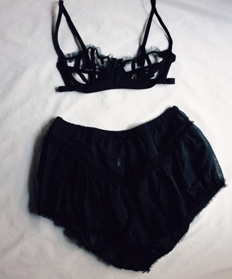 Open Bra and Bloomer Set in Black