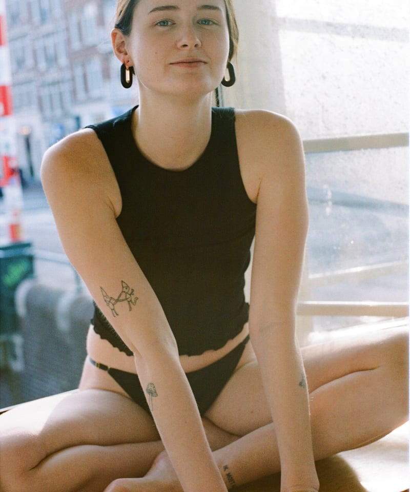 新品ガブリエル ペコ（GABRIELLE PECO) タンクトップ HAZE Silk Rib Tank Top Black | GABRIELLE PECO