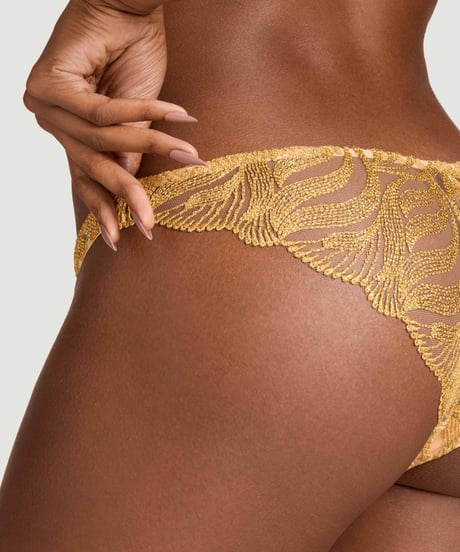 Coco de Mer Celeste Brazilian Knicker in Gold