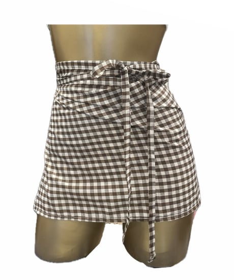 Miss Crofton Gingham Wrap Skirt in Blue