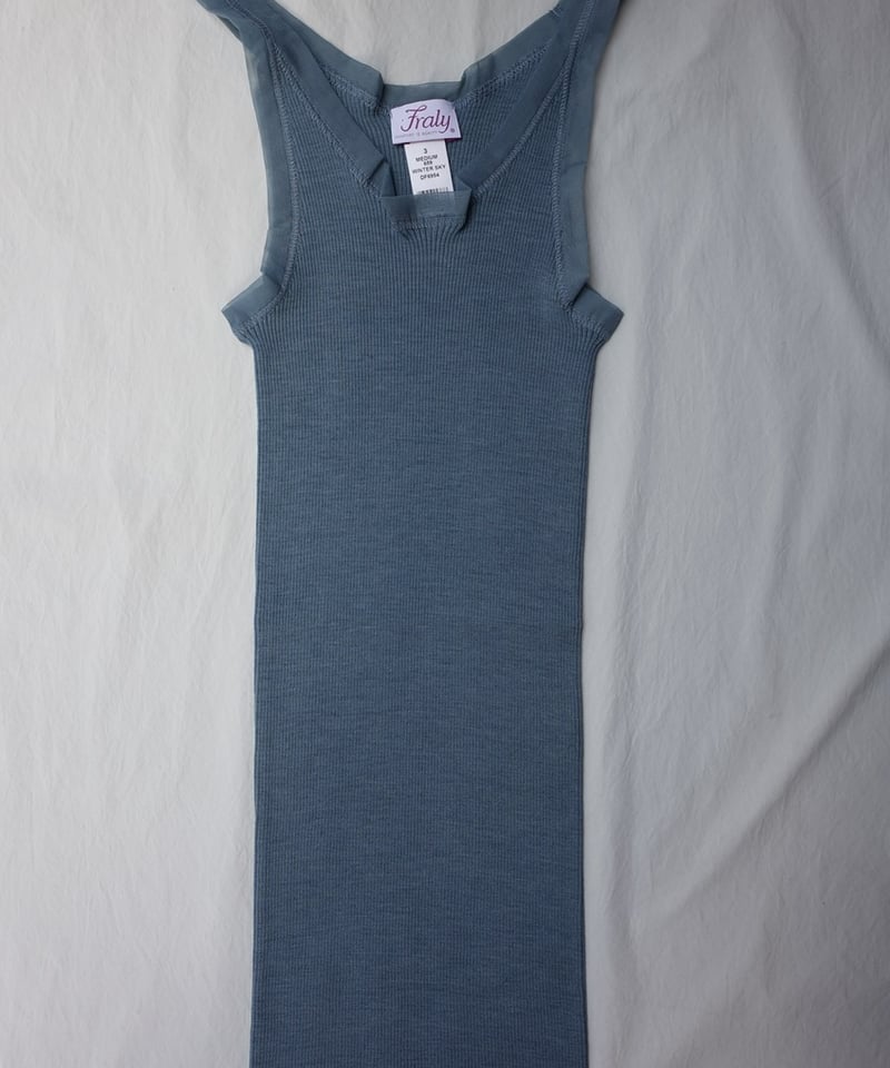 Wool silk Tank top in Blue | GABRIELLE PECO