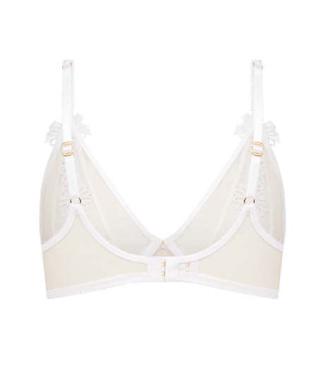 Agent Provocateur Coletta Plunge Non Padded Bra in White/Sand