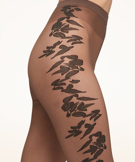 Wolford Flower Tights in Amber/Black