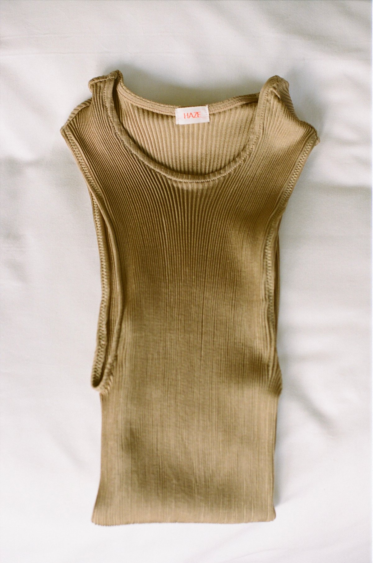 HAZE Silk Rib Tank Top Gold | GABRIELLE PECO