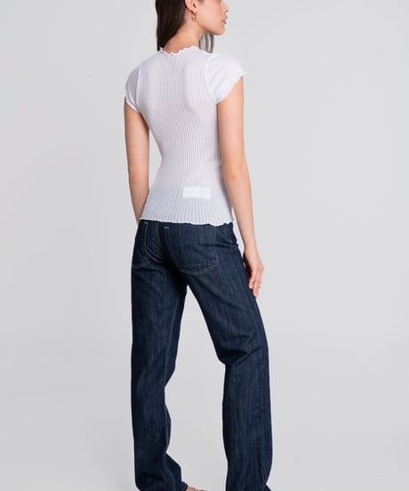 Oscalito Cotton Rib Short Sleeve in White