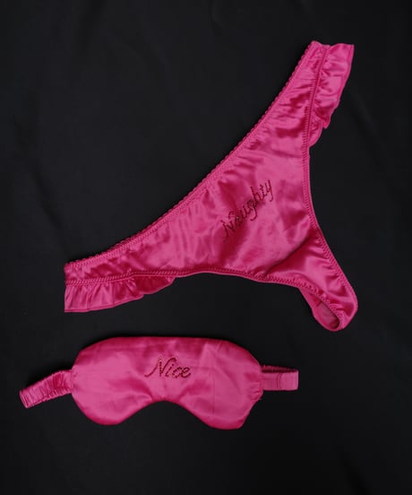 Eye musk & Thong in Hot pink