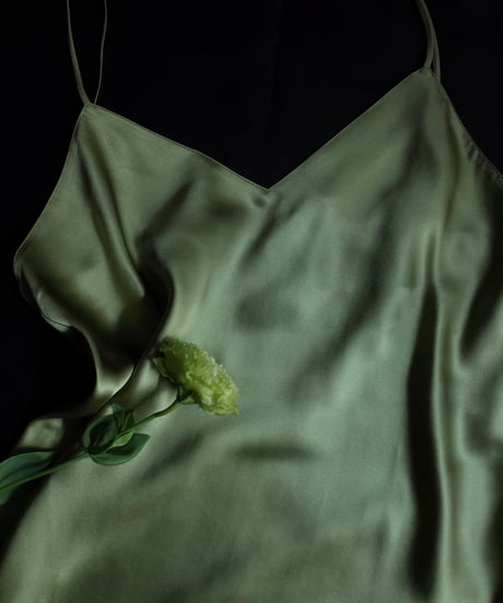 Luna di Seta Silk Slip Dress in Light green