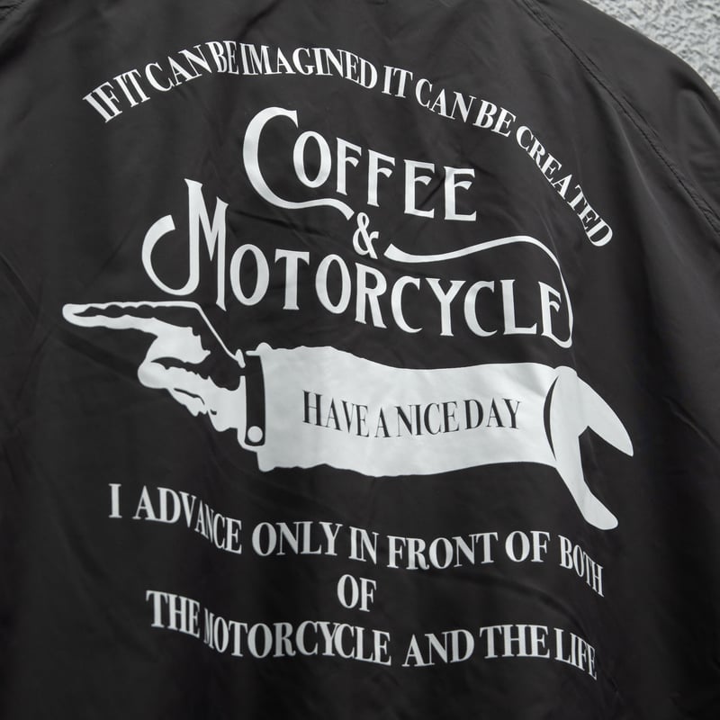 COFFEE & MOTORCYCLE コーチジャケット ブラック | 車坂下motocycle COFFEE & MOTORCYCLE コーチジャケット ブラック | 車坂下motocycle