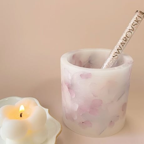 5色から選べる♡あじさいたっぷり♪ボタニカルキャンドルホルダー【円柱】