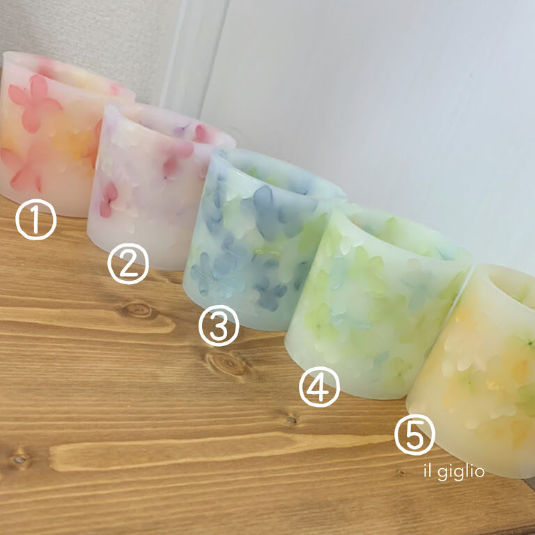 5色から選べる♡あじさいたっぷり♪ボタニカルキャンドルホルダー 
