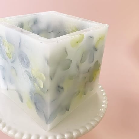 5色から選べる♡あじさいたっぷり♪ボタニカルキャンドルホルダー【角柱】