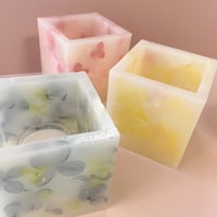 5色から選べる♡あじさいたっぷり♪ボタニカルキャンドルホルダー【角柱】