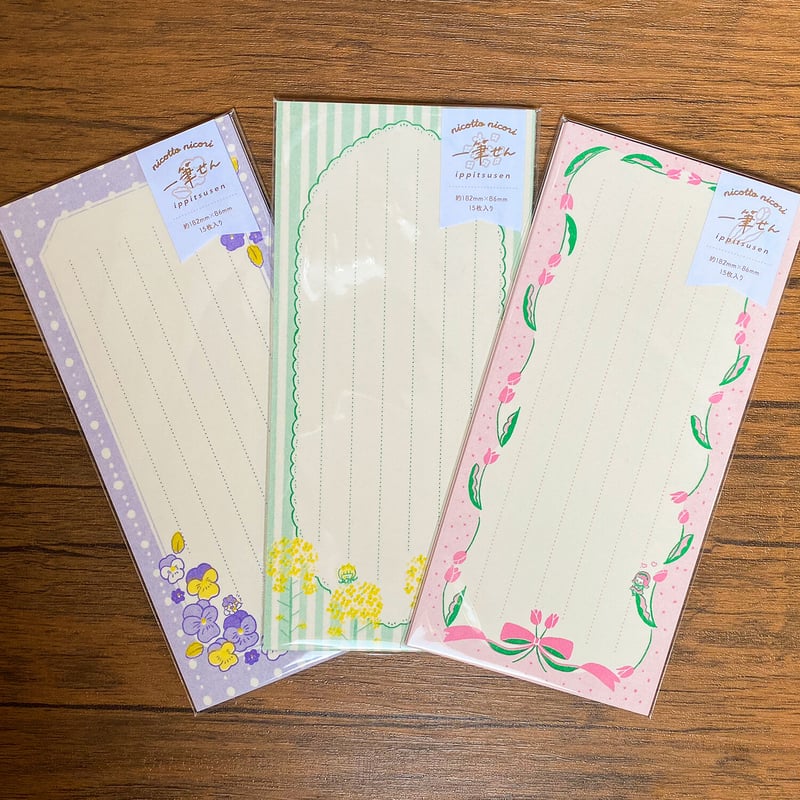 パグちゃん 一筆箋 15枚 便せん 春の一筆せん（15枚入り） | nicori's