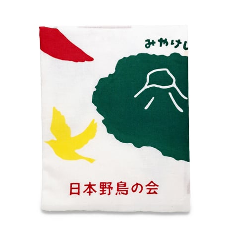 日本野鳥の会×夜長堂　tori-tomo手ぬぐい（あかこっこ）