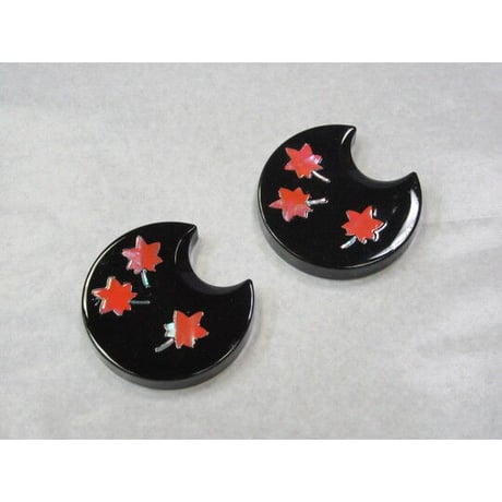 【柴田漆器】箸置　三日月型　２個組　紅葉