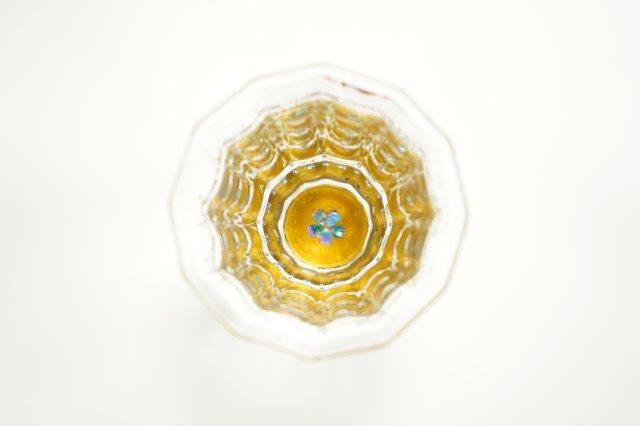 天野漆器】万華鏡グラス 桜（貝入）ゴールド／ブルー | 高岡伝渡