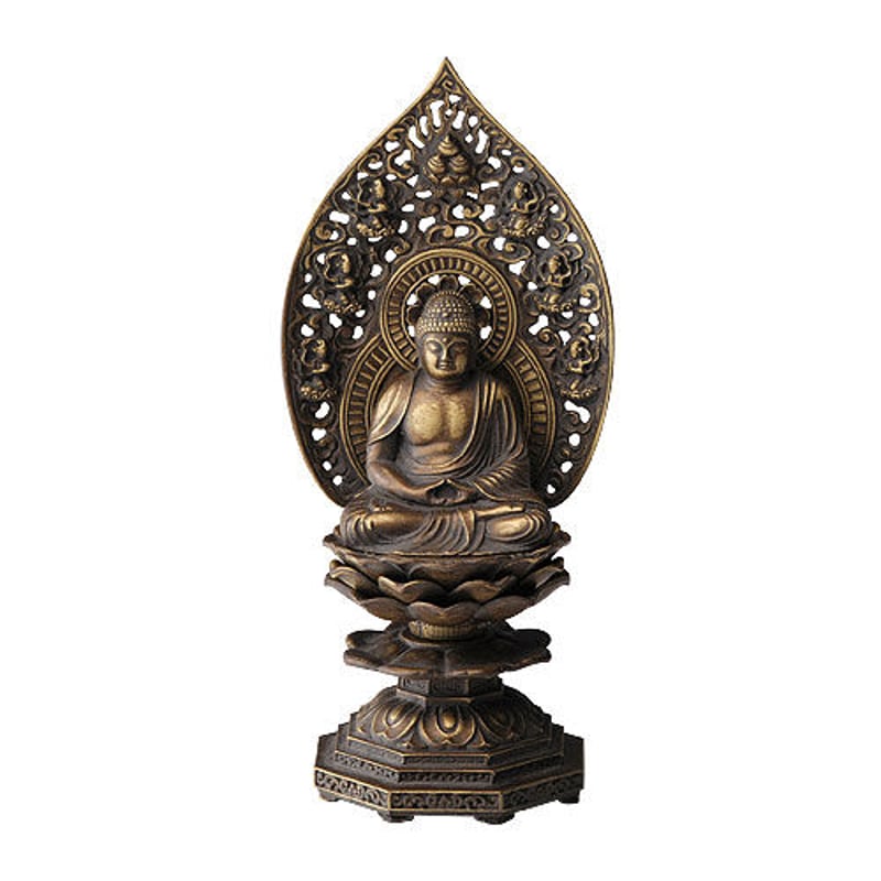 銀雅堂】 釈迦如来座像 古美金 18cm | 高岡伝渡 -online shop-