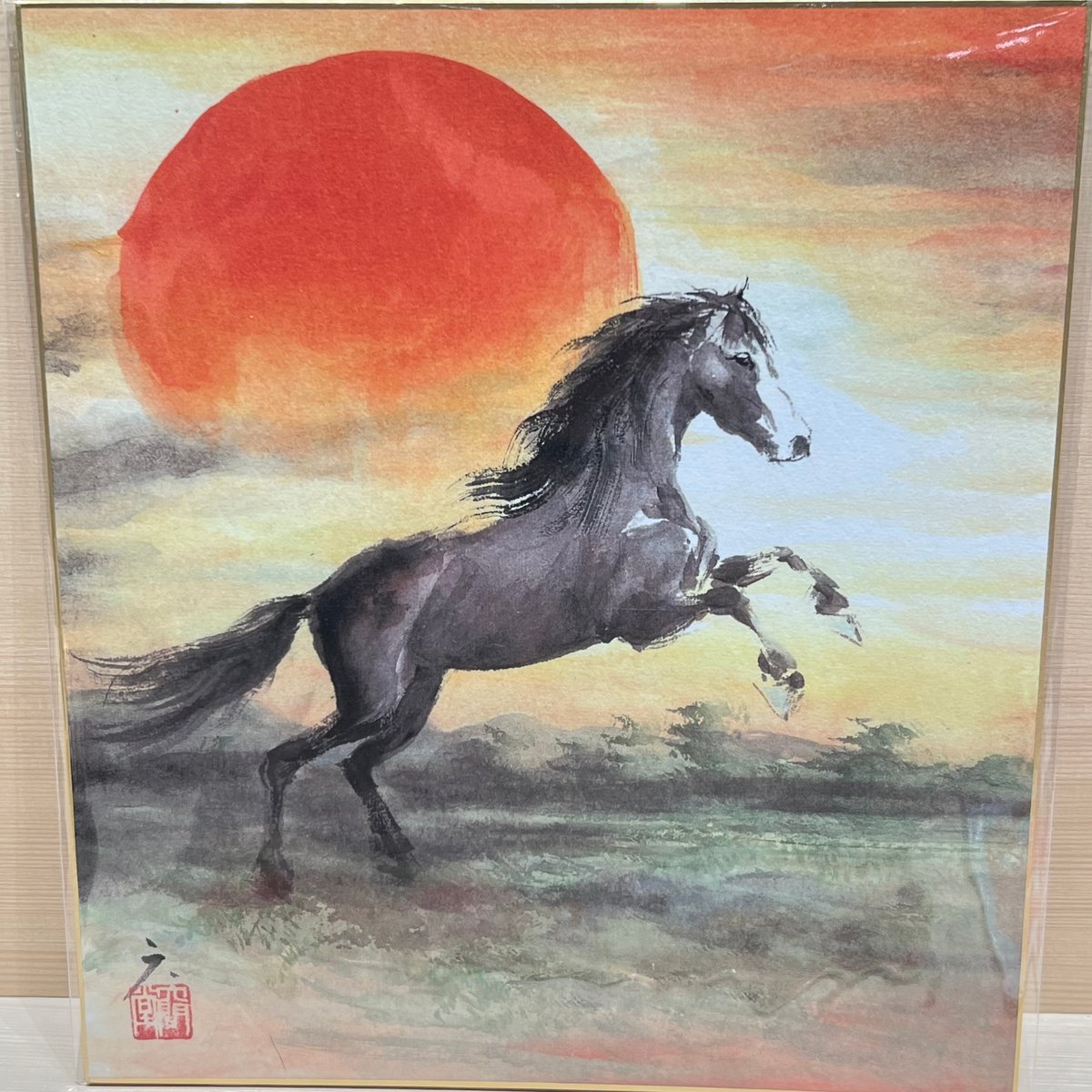 織田幸銅器】午・うま色紙 藤原六間堂 | 高岡伝渡 -online shop-