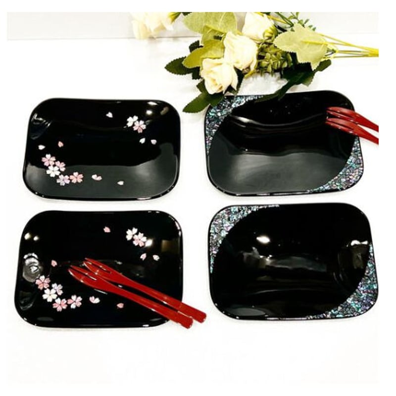 柴田漆器】胴張銘々皿 桜 螺鈿 2枚組 | T.OCUL -online shop- 柴田漆器】胴張銘々皿 桜 螺鈿 2枚組 | T.OCUL -online shop-