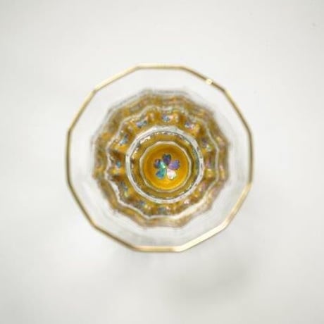 【天野漆器】金杯（万華鏡）桜（貝入）ゴールド／ブルー