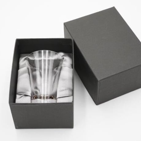 【天野漆器】杯（クリスタル）二羽鶴（貝入）黒