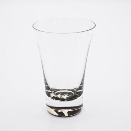 【天野漆器】杯（クリスタル）二羽鶴（貝入）黒