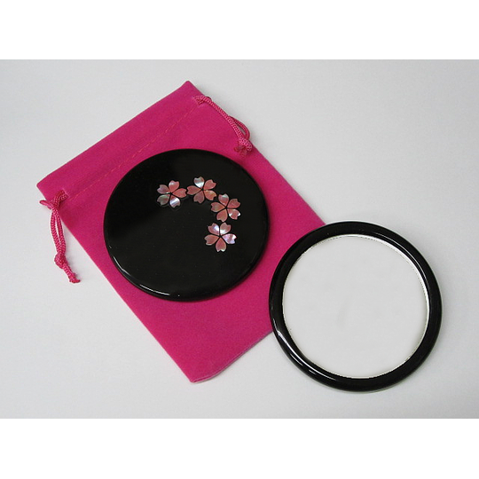 柴田漆器】平安手鏡 螺鈿 桜 | 高岡伝渡 -online shop-