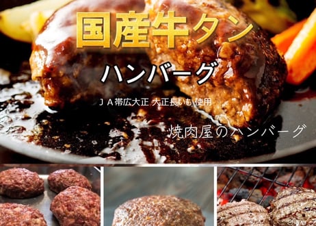 国産牛タンハンバーグ５枚セット◆大正長いも入◆