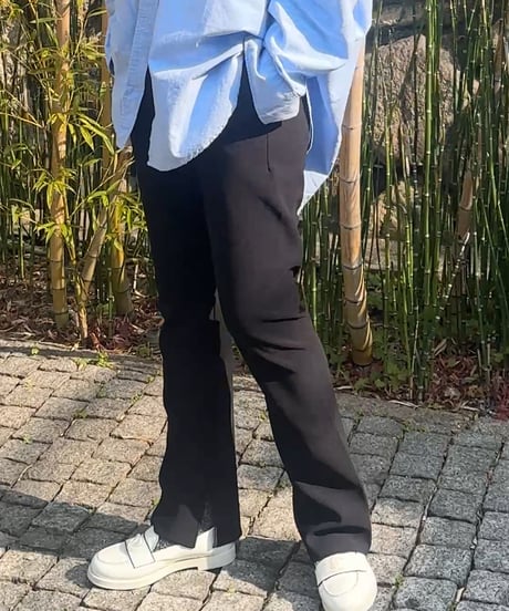 jersey semi flare pants