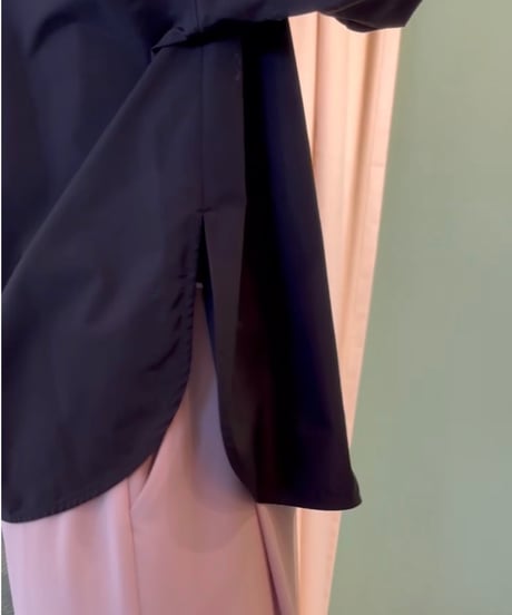 hidden placket band collar blouse
