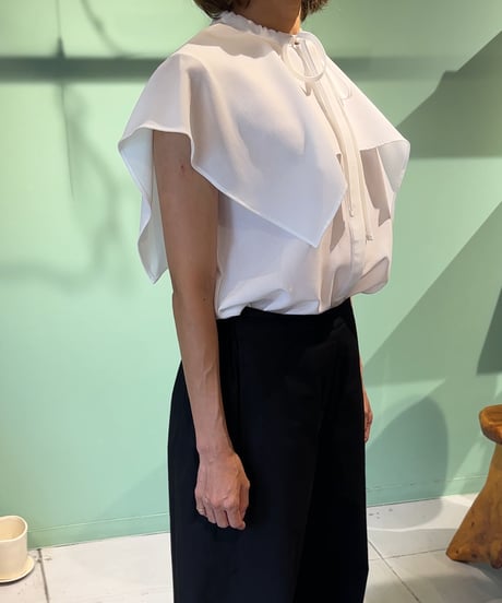 big collar nosleeve blouse
