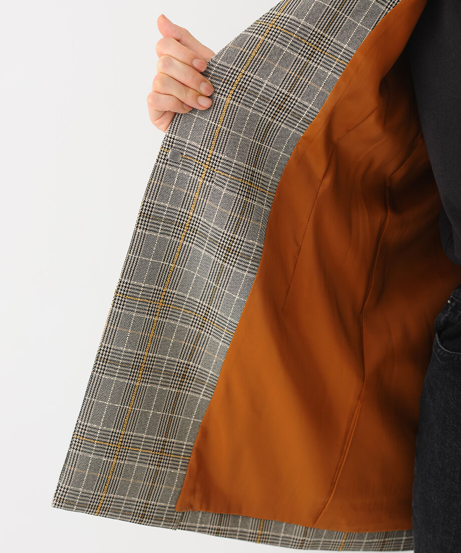ノーカラーチェックジャケット サイズ40 fit=scale-down,w=1200