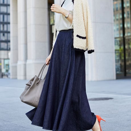 デニムマキシフレアスカート