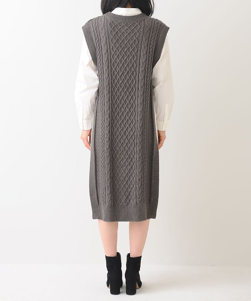 ロングベスト×ロングシャツセット（グレー） | bo-te shop