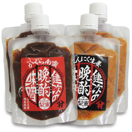 健次の晩酌みそ  かぐら南蛮味噌  にんにく生姜味噌  150g×4  調理旨味みそ 越後亀田郷 [村山健次商店] 新潟特選品シリーズ
