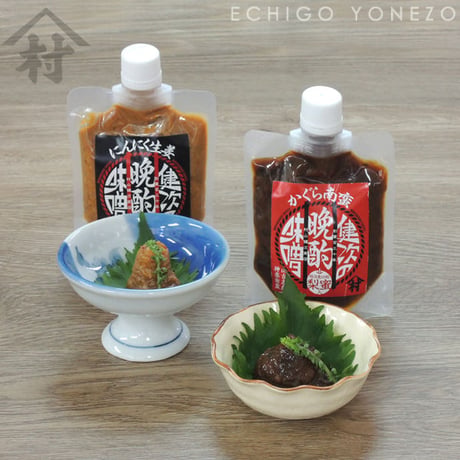 健次の晩酌みそ  かぐら南蛮味噌  にんにく生姜味噌  150g×4  調理旨味みそ 越後亀田郷 [村山健次商店] 新潟特選品シリーズ