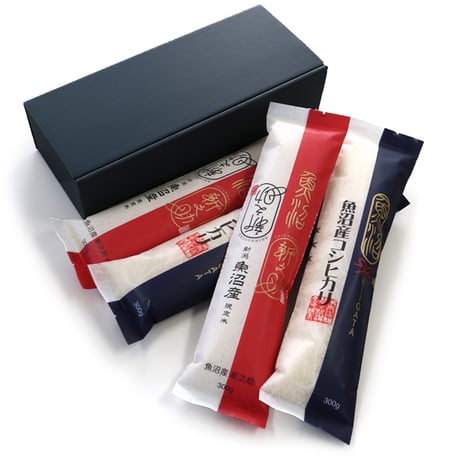 [新潟米 令和5年産] 魚沼産新之助 × 魚沼産コシヒカリ スティックパックギフトセット 継承箱入ギフト 送料無料