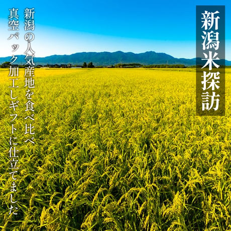 [新潟米 令和6年産] 新潟米探訪 越後紀行 四作二十米 人気産地米食べくらべギフト 無洗米 2.7～6kg (300g×9個 12個 16個 20個) 真空キューブパック