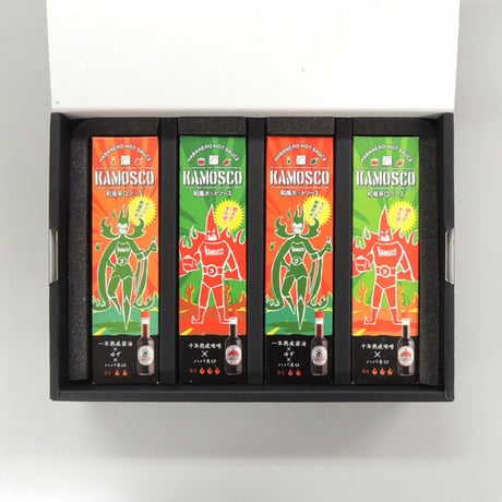 醸すこ ギフトセット 460ml×4本 KAMOSCO (十年熟成味噌✕一年熟成醤油×ゆず) 辛味ソース 小林醤油店 [和風辛口ソース] 新潟特選品シリーズ