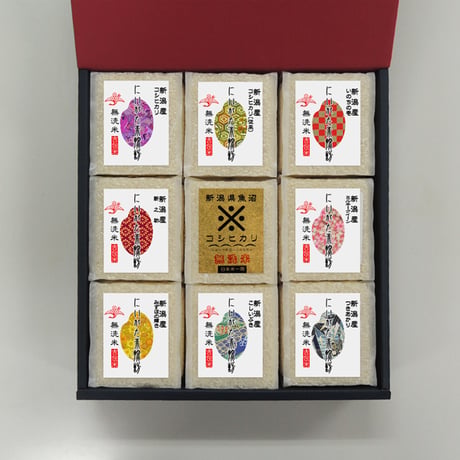 [新潟米 令和5年産] 新潟米探訪 越後紀行九選米 無洗米 2.7kg (300g×9) 窒素充填 真空キューブパック
