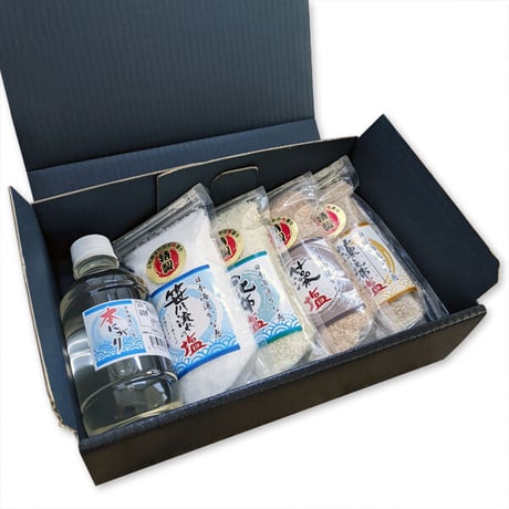 笹川流れの塩 塩にがりギフトセット  (180g×4+350ml) えん (旧吉野屋) [越後塩] 新潟特選品シリーズ
