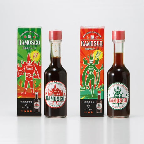 醸すこ ギフトセット 460ml×4本 KAMOSCO (十年熟成味噌✕一年熟成醤油×ゆず) 辛味ソース 小林醤油店 [和風辛口ソース] 新潟特選品シリーズ