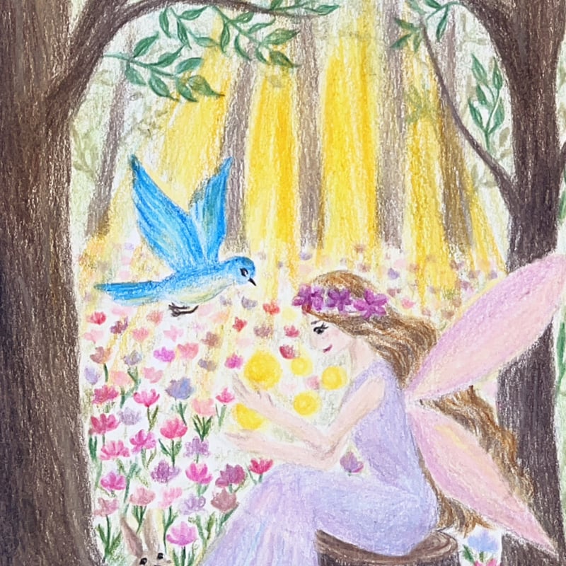 A4サイズ】オーダーメイド原画｜祈りのアート〈色鉛筆画・フレーム付き