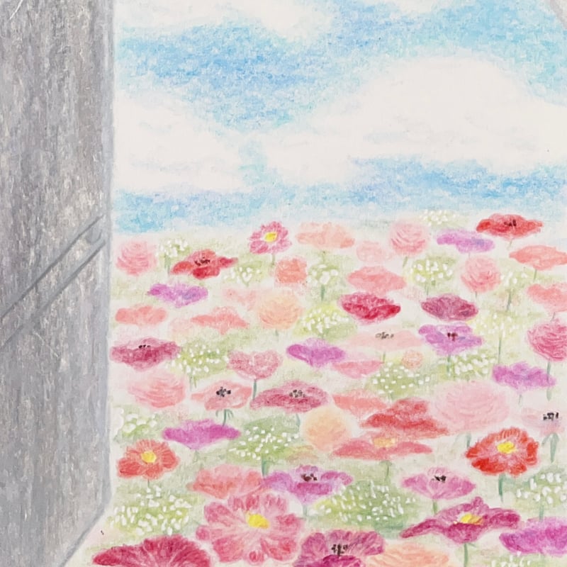 ハガキサイズ】オーダーメイド原画｜祈りのアート〈色鉛筆画・フレーム