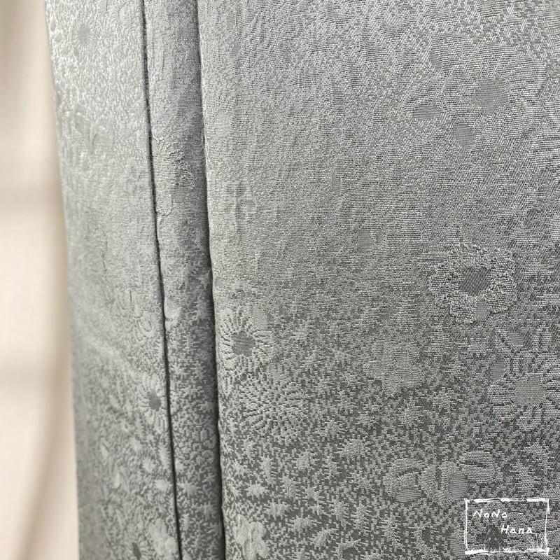 逸品◇未使用◎辻が花地紋◎極上正絹色無地160cm一つ紋(五三桐)若芽 袷 色無地】正絹 袷 辻が花地紋 一つ紋付 浅葱鼠色 | 野の花