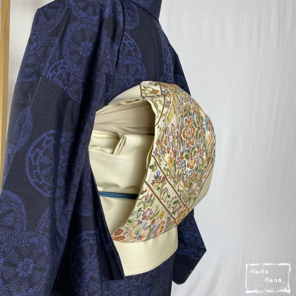 ゆかぴょん様　AK-6281 単衣仕立て 本藍染め 上質紬 粋な染め 正絹 ゆかぴょん様 AK-6281 単衣仕立て 本藍染め 上質紬 粋な染め