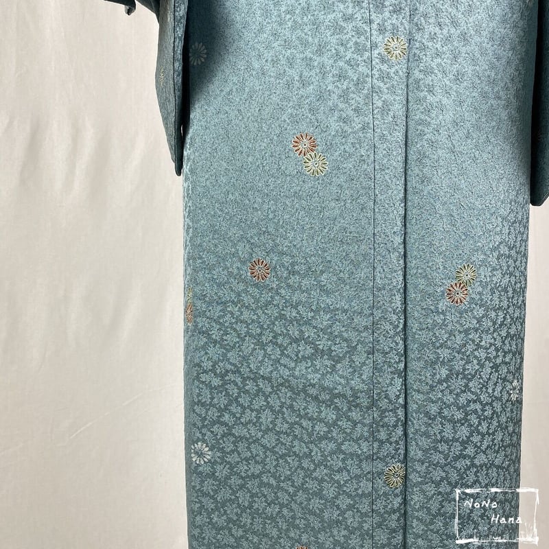 小紋】正絹 単衣 小菊の飛び柄 花浅葱色 | 野の花 小紋】正絹 単衣 小菊の飛び柄 花浅葱色 | 野の花