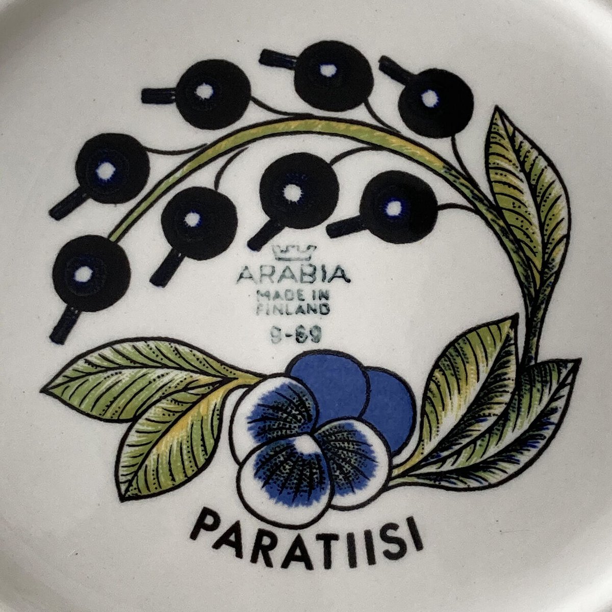 arabia color paratiisi oval plate 21cm 1969-70年