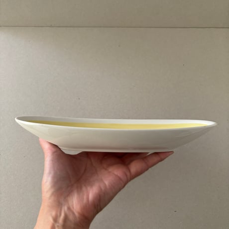 arabia yellow line oval plate